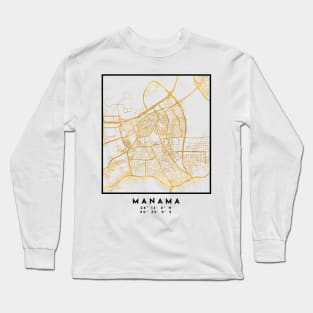 MANAMA BAHRAIN CITY STREET MAP ART Long Sleeve T-Shirt